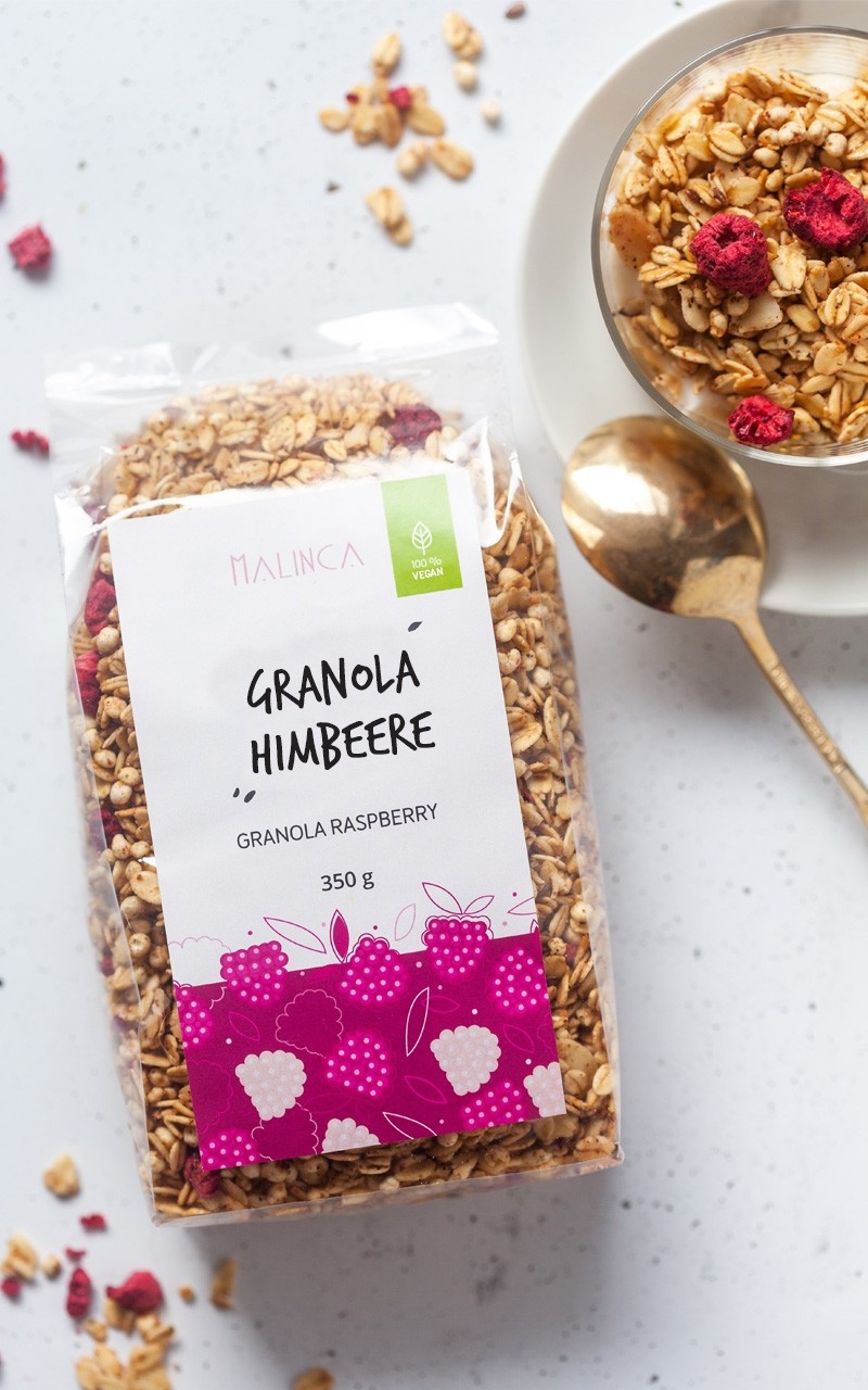 Hausgemachter Granola Himbeere 350 g