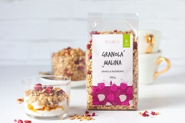 Hausgemachter Granola Himbeere 