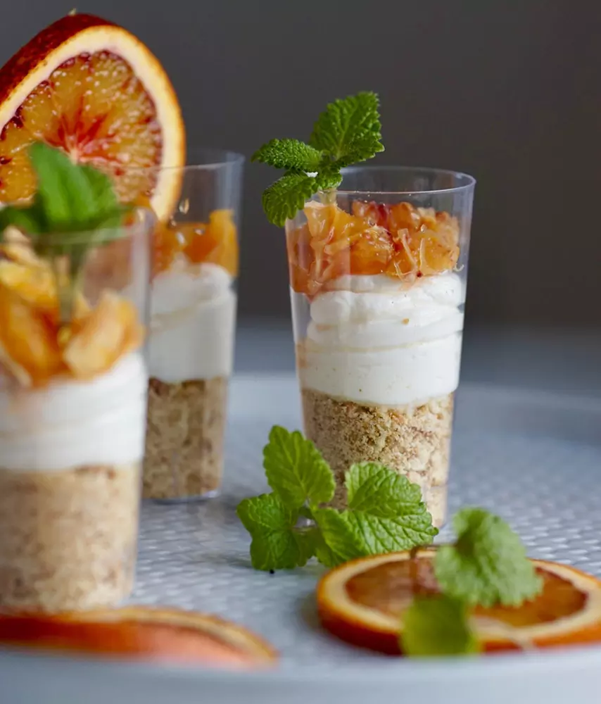 Orangendessert im Glas