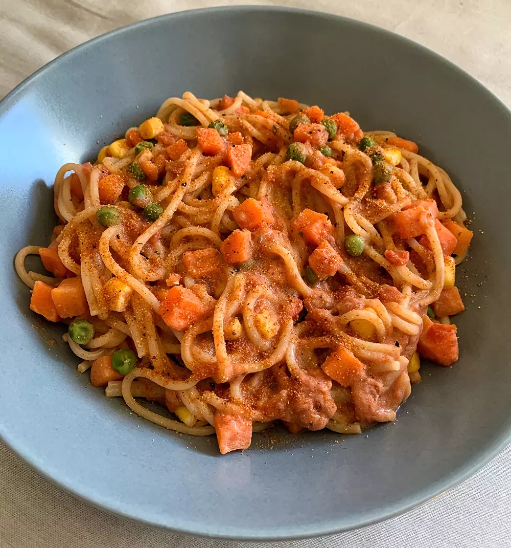 Spaghetti mit Proteinsauce