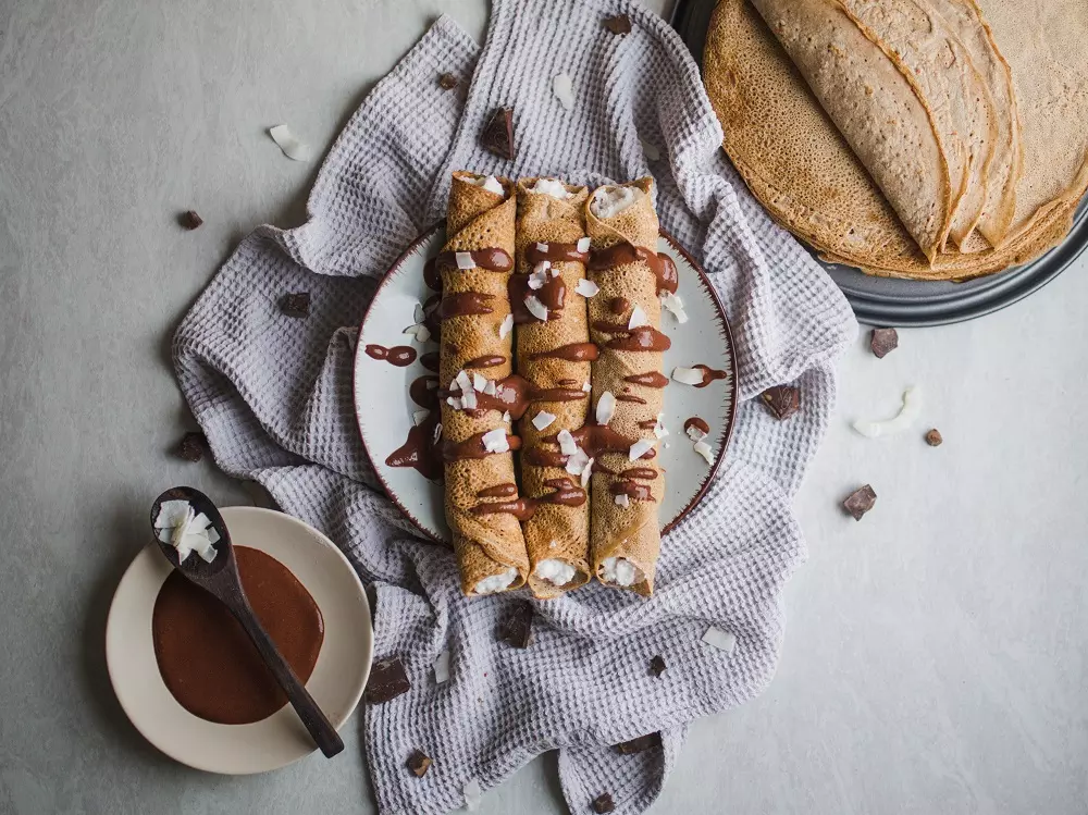 Gesunde Bounty Pfannkuchen